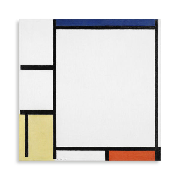 Quadro Stampa su Tela con Telaio in Legno Piet Mondrian - Composition with Blue, Red, Yellow, and Black