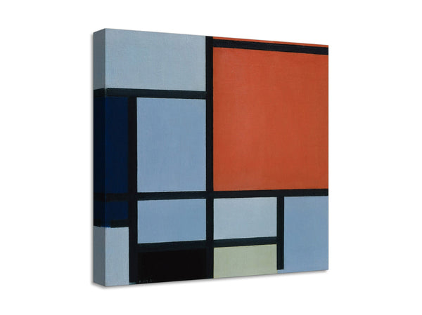 Quadro Stampa su Tela con Telaio in Legno Piet Mondrian - Composition