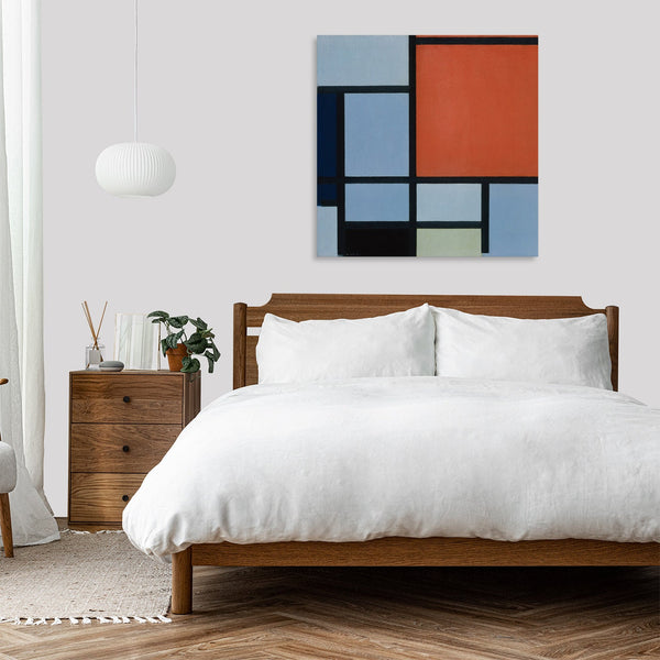 Quadro Stampa su Tela con Telaio in Legno Piet Mondrian - Composition