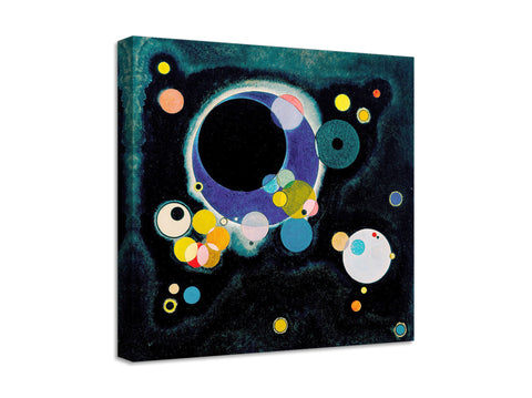 Quadro Stampa su Tela con Telaio in Legno Wassily Kandinsky - Sketch for Several Circles