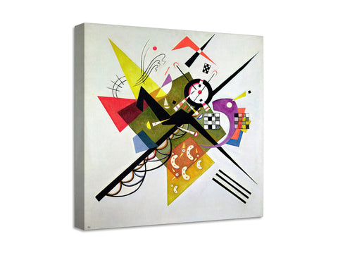 Quadro Stampa su Tela con Telaio in Legno Wassily Kandinsky - On White II