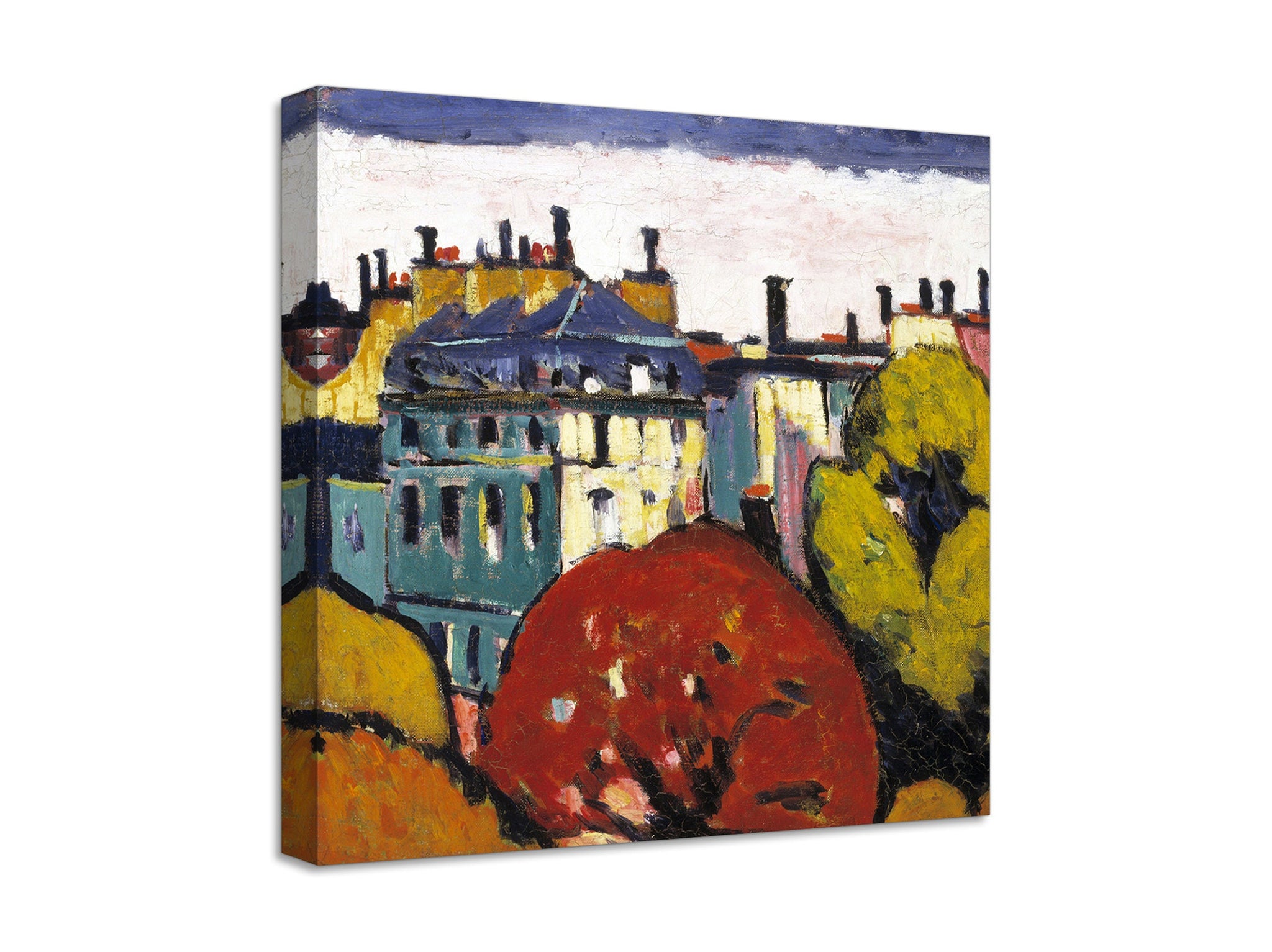 Quadro Stampa su Tela con Telaio in Legno Henry Lyman Sayen - Landscape, Paris