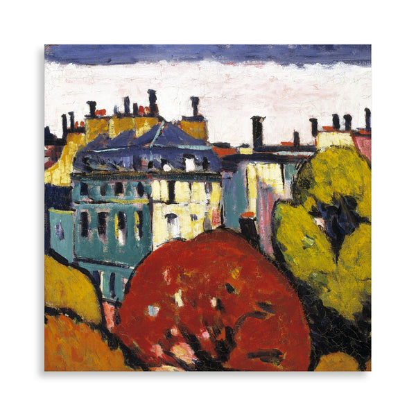 Quadro Stampa su Tela con Telaio in Legno Henry Lyman Sayen - Landscape, Paris