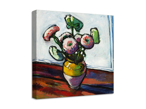 Quadro Stampa su Tela con Telaio in Legno Henry Lyman Sayen - Zinnias