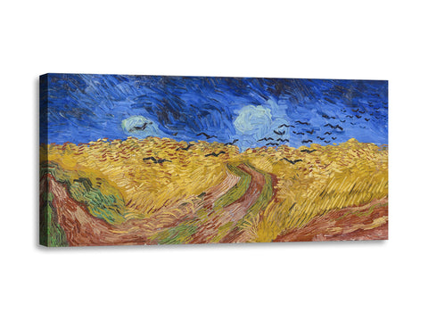 Quadro Stampa su Tela con Telaio in Legno Vincent van Gogh - Wheatfield with Crows