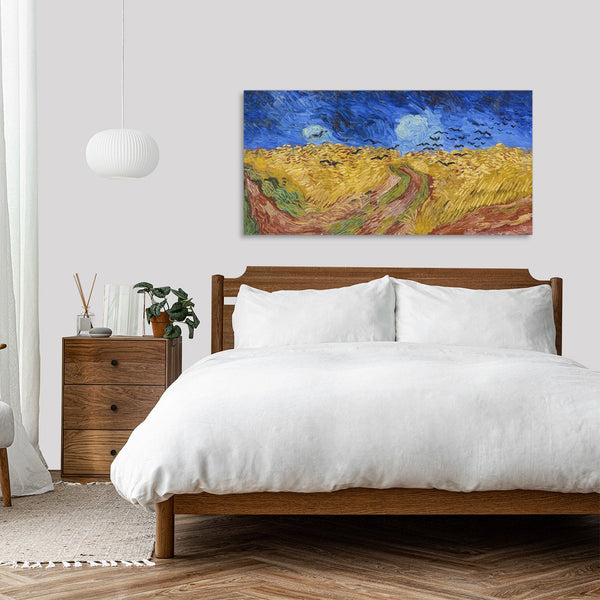 Quadro Stampa su Tela con Telaio in Legno Vincent van Gogh - Wheatfield with Crows