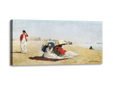 Quadro Stampa su Tela con Telaio in Legno Winslow Homer - East Hampton Beach, Long Island