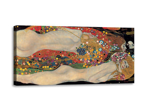 Quadro Stampa su Tela con Telaio in Legno Gustav Klimt - Sea Serpents