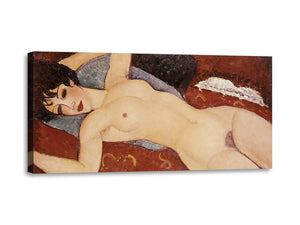 Quadro Stampa su Tela con Telaio in Legno Amedeo Modigliani - Reclining Nude