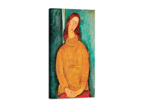 Quadro Stampa su Tela con Telaio in Legno Amedeo Modigliani - Portrait of Jeanne Hébuterne