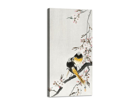 Quadro Stampa su Tela con Telaio in Legno Ohara Koson - Two sable