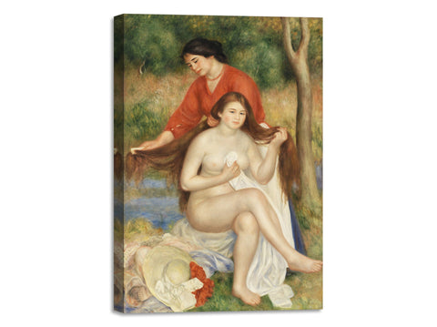 Quadro Stampa su Tela con Telaio in Legno Pierre-Auguste Renoir - Bather and Maid
