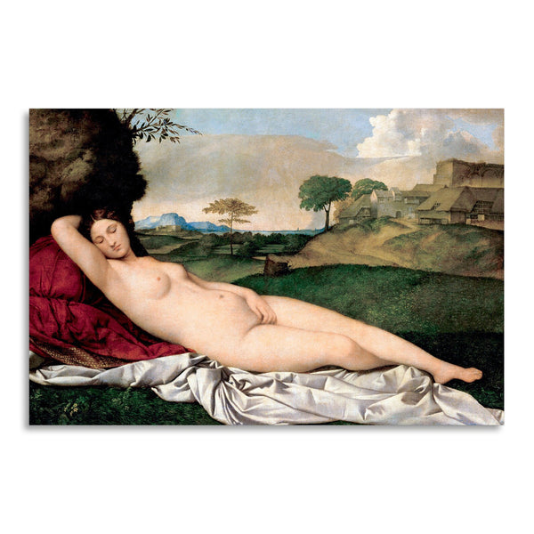 Quadro Stampa su Tela con Telaio in Legno Giorgione - Sleeping Venus