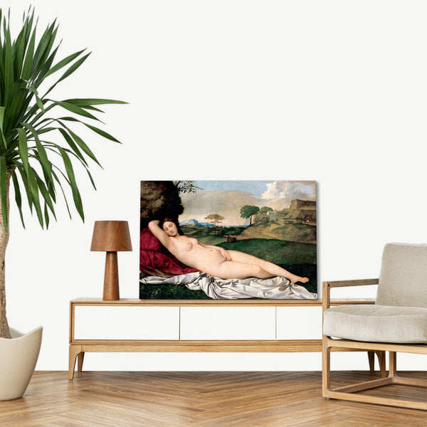 Quadro Stampa su Tela con Telaio in Legno Giorgione - Sleeping Venus