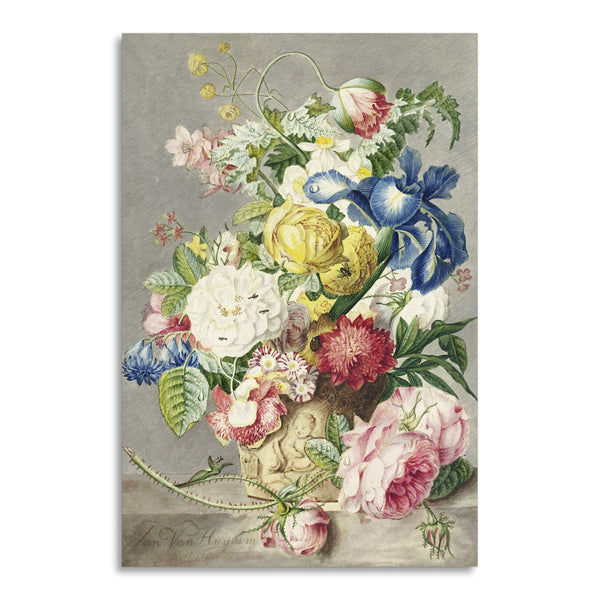 Quadro Stampa su Tela con Telaio in Legno Cornelis Ploos van Amstel - Bouquet