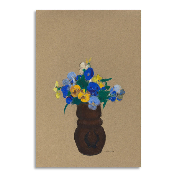 Quadro Stampa su Tela con Telaio in Legno Odilon Redon - Pansies