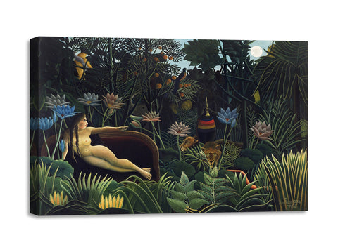 Quadro Stampa su Tela con Telaio in Legno Henri Rousseau - The Dream