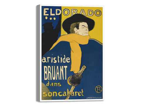 Quadro Stampa su Tela con Telaio in Legno Henri de Toulouse–Lautrec - Les Ambassadeurs: Aristide Bruant