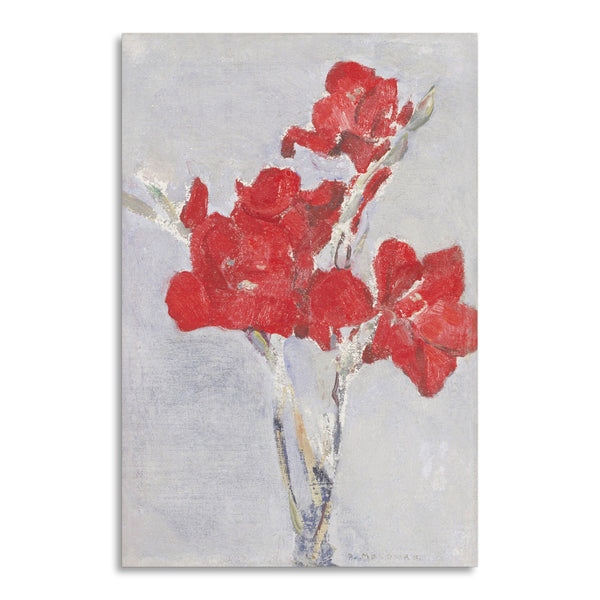 Quadro Stampa su Tela con Telaio in Legno Piet Mondrian - Red Gladioli