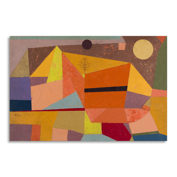 Quadro Stampa su Tela con Telaio in Legno Paul Klee - Joyful Mountain Landscape