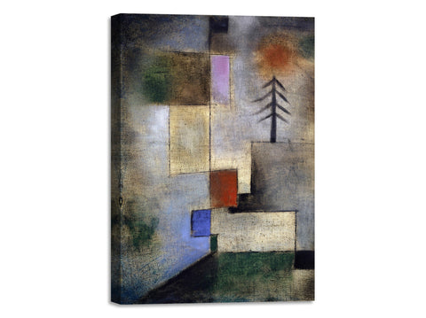 Quadro Stampa su Tela con Telaio in Legno Paul Klee - Small fir picture