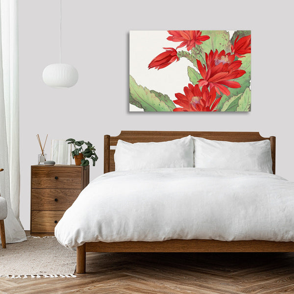 Quadro Stampa su Tela con Telaio in Legno Seiyo Soka Zufu - Phyiiocactus flower