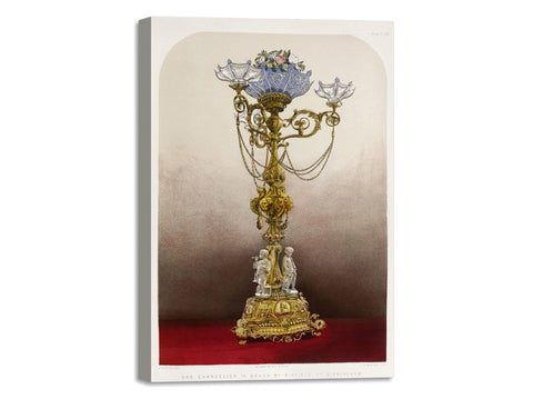 Quadro Stampa su Tela con Telaio in Legno Matthew Digby wyatt - Gas chandelier in brass
