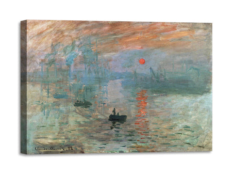 Quadro Stampa su Tela con Telaio in Legno Claude Monet - Impression Sunrise