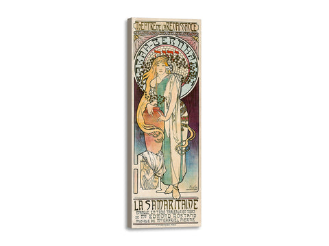 Quadro Stampa su Tela con Telaio in Legno Alphonse Mucha - La Samaritaine