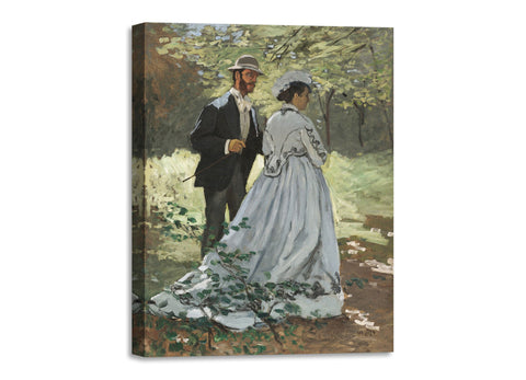 Quadro Stampa su Tela con Telaio in Legno Claude Monet - Bazille and Camille