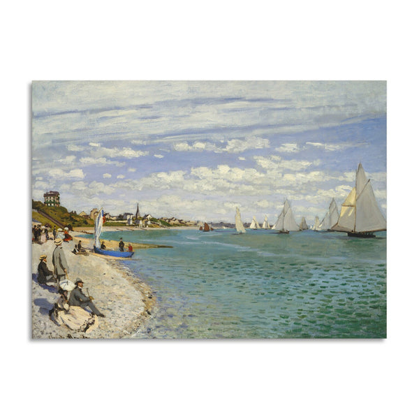 Quadro Stampa su Tela con Telaio in Legno Claude Monet - Regatta at Sainte-Adresse