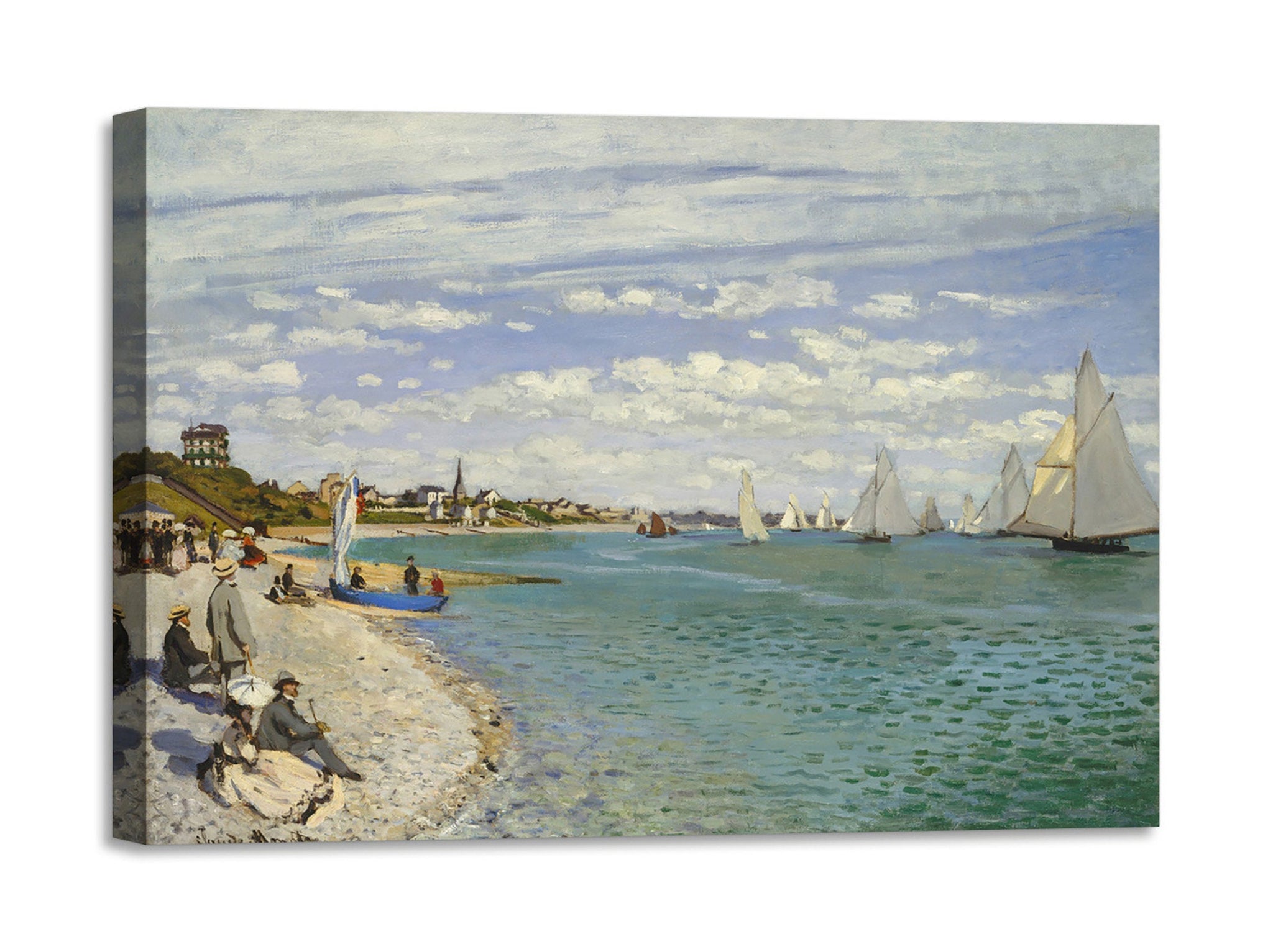 Quadro Stampa su Tela con Telaio in Legno Claude Monet - Regatta at Sainte-Adresse