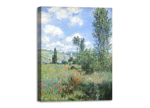 Quadro Stampa su Tela con Telaio in Legno Claude Monet - View of Vétheuil