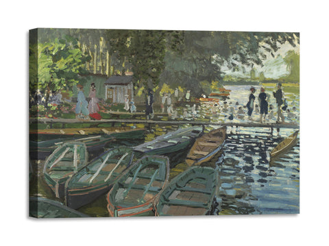 Quadro Stampa su Tela con Telaio in Legno Claude Monet - Bathers at La Grenouillère