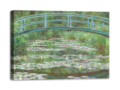 Quadro Stampa su Tela con Telaio in Legno Claude Monet - The Japanese Footbridge