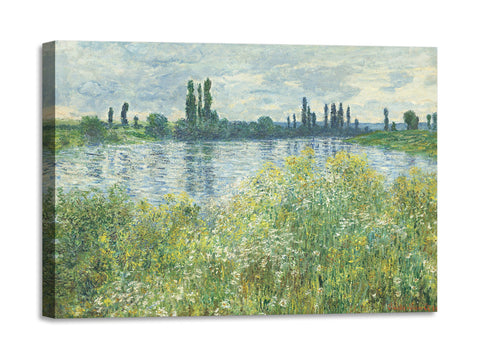 Quadro Stampa su Tela con Telaio in Legno Claude Monet - Banks of the Seine, Vétheuil