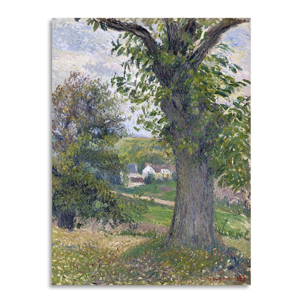 Quadro Stampa su Tela con Telaio in Legno Camille Pissarro - Chestnut trees in Osny