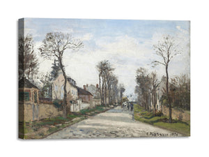 Quadro Stampa su Tela con Telaio in Legno Camille Pissarro - Versailles road, Louveciennes