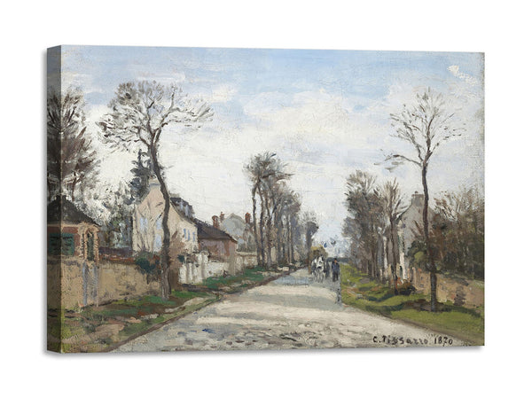 Quadro Stampa su Tela con Telaio in Legno Camille Pissarro - Versailles road, Louveciennes