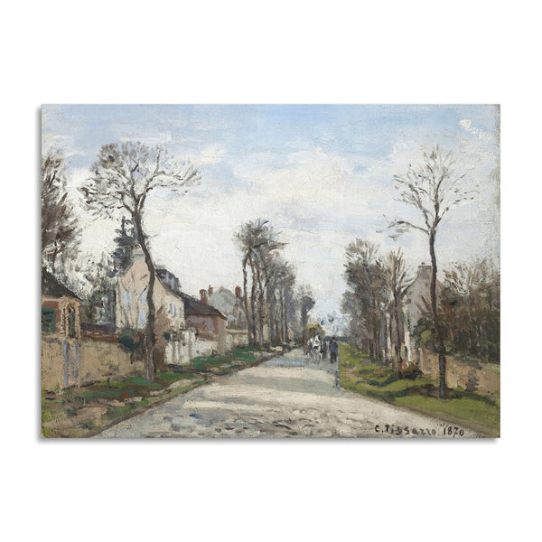 Quadro Stampa su Tela con Telaio in Legno Camille Pissarro - Versailles road, Louveciennes