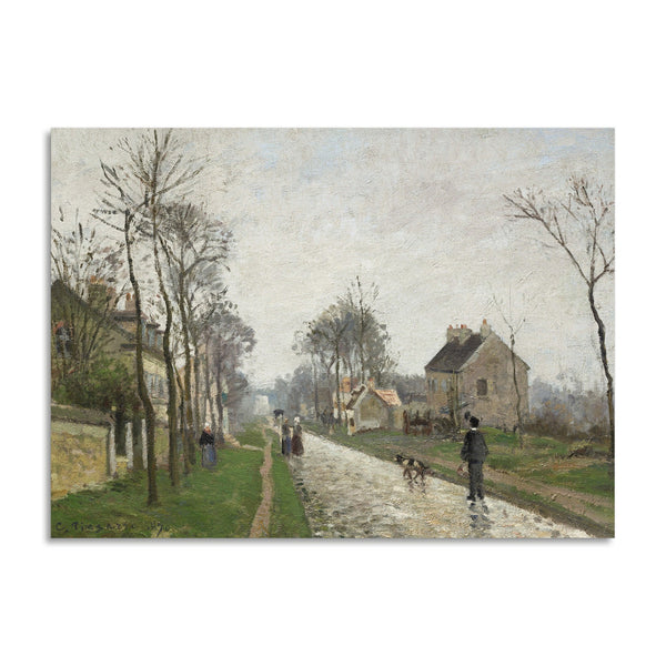 Quadro Stampa su Tela con Telaio in Legno Camille Pissarro - A Road in Louveciennes