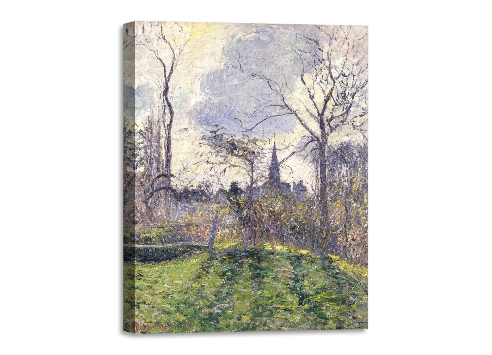 Quadro Stampa su Tela con Telaio in Legno Camille Pissarro - The Bell Tower of Bazincourt