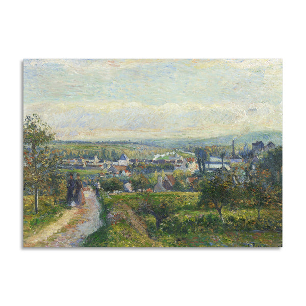 Quadro Stampa su Tela con Telaio in Legno Camille Pissarro - View of Saint-Ouen-l’Aumône