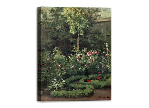 Quadro Stampa su Tela con Telaio in Legno Camille Pissarro - A Rose Garden