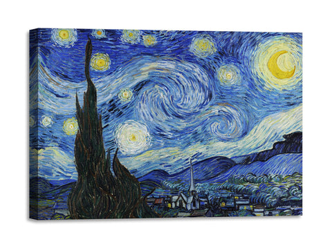 Quadro Stampa su Tela con Telaio in Legno Vincent van Gogh - The Starry Night