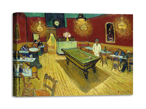 Quadro Stampa su Tela con Telaio in Legno Vincent van Gogh - Le café de nuit The Night Café