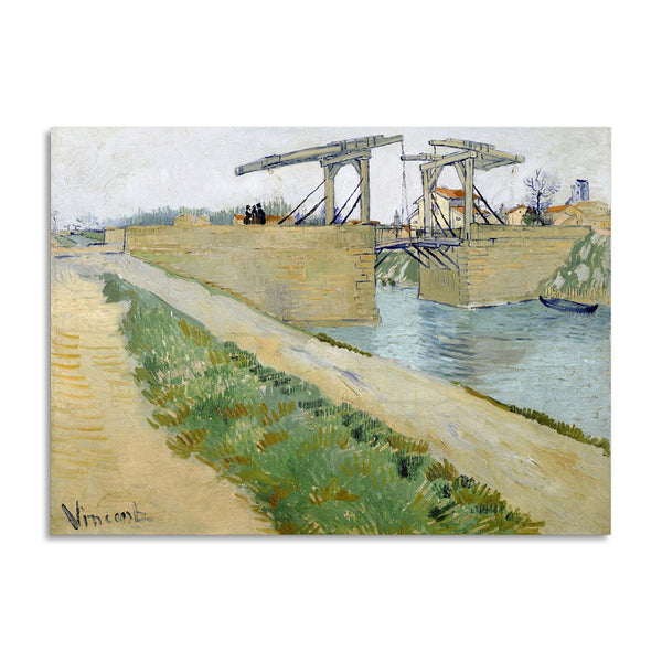 Quadro Stampa su Tela con Telaio in Legno Vincent van Gogh - The Langlois Bridge