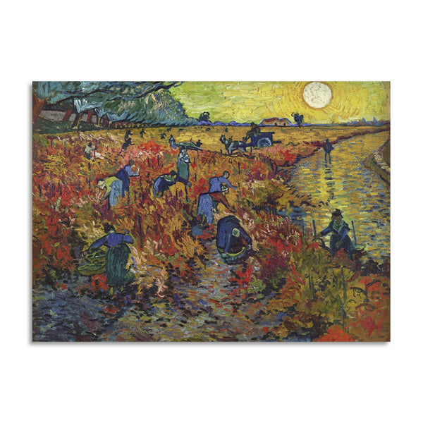 Quadro Stampa su Tela con Telaio in Legno Vincent van Gogh - The Red Vineyard