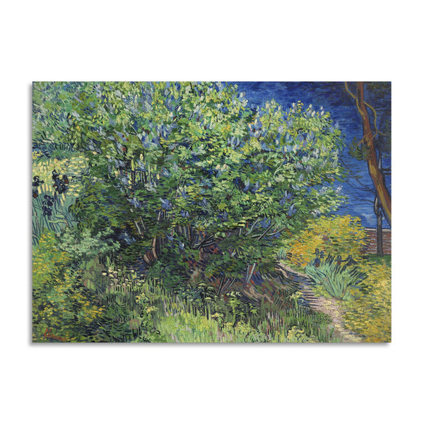 Quadro Stampa su Tela con Telaio in Legno Vincent van Gogh - Lilac Bush