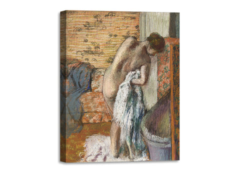 Quadro Stampa su Tela con Telaio in Legno Edgar Degas - Naked woman in bed. Retiring